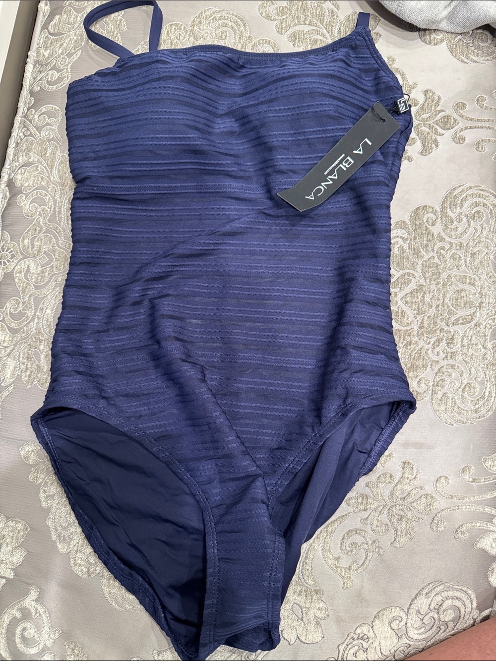 LA BLANCA Ladies Navy One-Piece Swimsuit